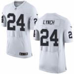 Men's Nike Oakland Raiders #24 Marshawn Lynch Elite White NFL Jersey