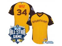 2016 MLB All-Star American Boston Red Sox #34 David Ortiz Gold Run Derby Cool Base Jersey
