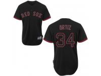 Black David Ortiz Men #34 Majestic MLB Boston Red Sox Fashion Jersey