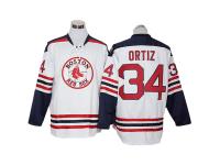 Boston Red Sox #34 David Ortiz White Throwback Block Long Jersey