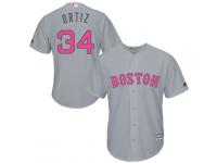 Gray David Ortiz Men #34 Majestic MLB Boston Red Sox 2016 Mother Day Cool Base Jersey