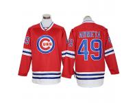 Jake Arrieta #49 Chicago Cubs Red Long Sleeve Cool Base Jersey