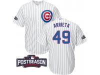 Men Chicago Cubs Jake Arrieta #49 NL Central Division Champions White 2016 Postseason Patch Cool Base Jersey