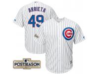 Men Jake Arrieta #49 Chicago Cubs 2017 Postseason White Cool Base Jersey