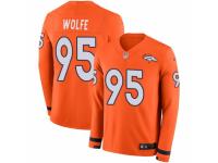 Men Nike Denver Broncos #95 Derek Wolfe Limited Orange Therma Long Sleeve NFL Jersey