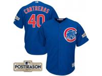 Men Willson Contreras #40 Chicago Cubs 2017 Postseason Royal Cool Base Jersey