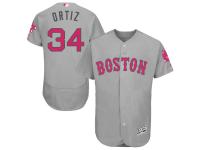 Men's Boston Red Sox David Ortiz Majestic Gray Road 2016 Mother's Day Flex Base Jersey