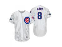 Men's Cubs 2018 Postseason White Ian Happ Flex Base Home Jersey