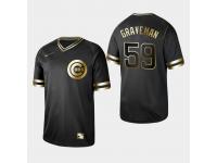 Men's Cubs 2019 Black Golden Edition Kendall Graveman V-Neck Stitched Jersey