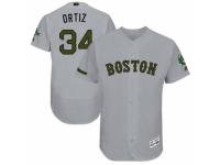 Men's Majestic Boston Red Sox #34 David Ortiz Grey Flexbase Authentic Collection MLB Jersey