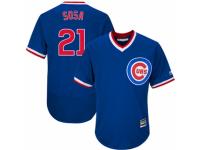 Men's Majestic Chicago Cubs #21 Sammy Sosa Royal Blue Cooperstown Cool Base MLB Jersey