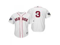 Men's Red Sox 2018 World Series Majestic White Sandy Leon Cool Base Player Number Jersey