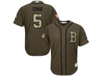 Red Sox #5 Allen Craig Green Salute to Service Stitched Grey Jersey