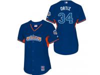 Royal Blue David Ortiz Men #34 Majestic MLB Boston Red Sox American League 2013 All-Star BP Jersey