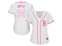 Women Majestic Boston Red Sox #34 David Ortiz White Fashion MLB Jersey
