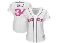 Women's Majestic Boston Red Sox #34 David Ortiz White Mother's Day MLB Jersey