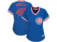 Women's Majestic Chicago Cubs #49 Jake Arrieta Royal Blue Cooperstown MLB Jersey