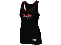Women's Nike Chicago Cubs Tri-Blend Racerback Stretch Tank Top Black