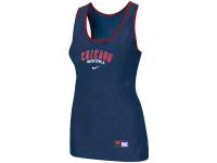 Women's Nike Chicago Cubs Tri-Blend Racerback Stretch Tank Top Blue