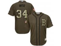Youth Red Sox #34 David Ortiz Green Salute to Service Stitched Baseball Jersey