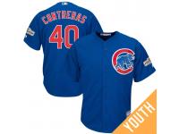 Youth Willson Contreras #40 Chicago Cubs 2017 Postseason Royal Cool Base Jersey