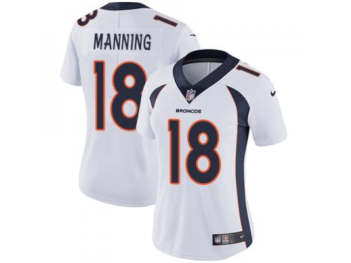 Women's Limited Peyton Manning #18 Nike White Road Jersey - NFL Denver Broncos Vapor Untouchable