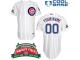 White Customized Youth Majestic MLB Chicago Cubs Cool Base Home Jersey