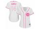 Women Majestic Chicago Cubs #14 Ernie Banks White Fashion MLB Jersey
